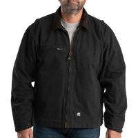 Berne Apparel Men's Highland Washed Gasoline Jacket, Black, Front view