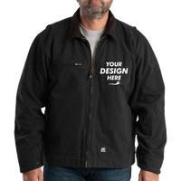 Berne Apparel Men's Highland Washed Gasoline Jacket, Black, Front view, Mockup