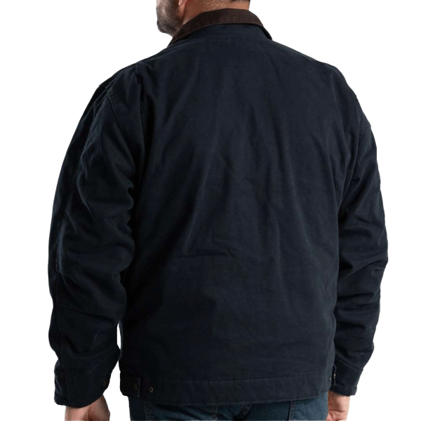 Berne Apparel Men's Highland Washed Gasoline Jacket, Midnight, Back view