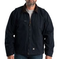 Berne Apparel Men's Highland Washed Gasoline Jacket, Midnight, Front view