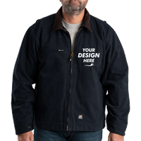 Berne Apparel Men's Highland Washed Gasoline Jacket, Midnight, Front view, Mockup