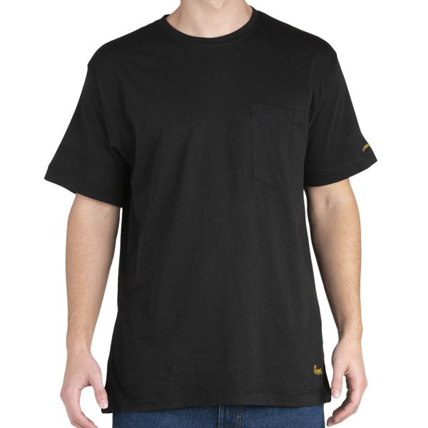 Berne Apparel Men's Lightweight Performance Pocket T-Shirt, Black, Front view