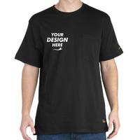 Berne Apparel Men's Lightweight Performance Pocket T-Shirt, Black, Front view, Mockup