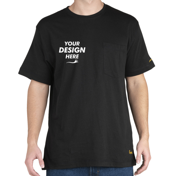 Berne Apparel Men's Lightweight Performance Pocket T-Shirt, Black, Front view, Mockup
