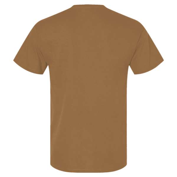 Berne Apparel Men's Lightweight Performance Pocket T-Shirt, Brown, Back view