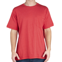 Berne Apparel Men's Lightweight Performance Pocket T-Shirt, Deep Red, Front view