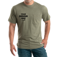 Berne Apparel Men's Lightweight Performance Pocket T-Shirt, Lichen, Front view, Mockup