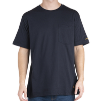 Berne Apparel Men's Lightweight Performance Pocket T-Shirt, Navy, Front view