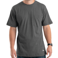 Berne Apparel Men's Lightweight Performance Pocket T-Shirt, Slate, Front view