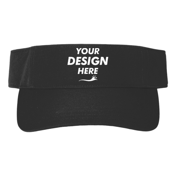 Big Accessories Chino Twill Visor, Black, Front view, Mockup