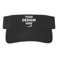 Big Accessories Chino Twill Visor, Black, Front view, Mockup