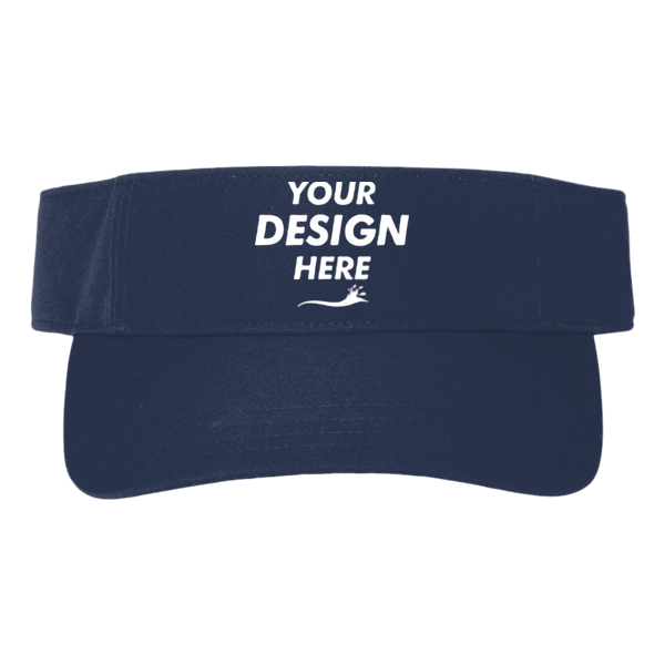 Big Accessories Chino Twill Visor, Navy, Front view, Mockup