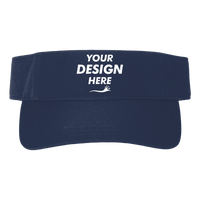 Big Accessories Chino Twill Visor, Navy, Front view, Mockup