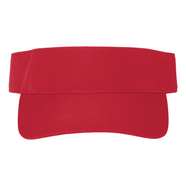 Big Accessories Chino Twill Visor, Red, Front view