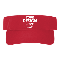 Big Accessories Chino Twill Visor, Red, Front view, Mockup