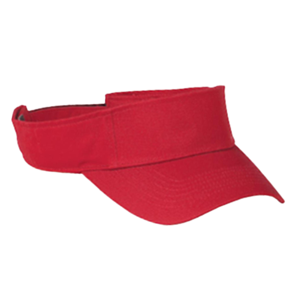 Big Accessories Chino Twill Visor, Red, Right Side view