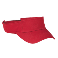 Big Accessories Chino Twill Visor, Red, Right Side view