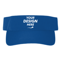 Big Accessories Chino Twill Visor, Royal, Front view, Mockup