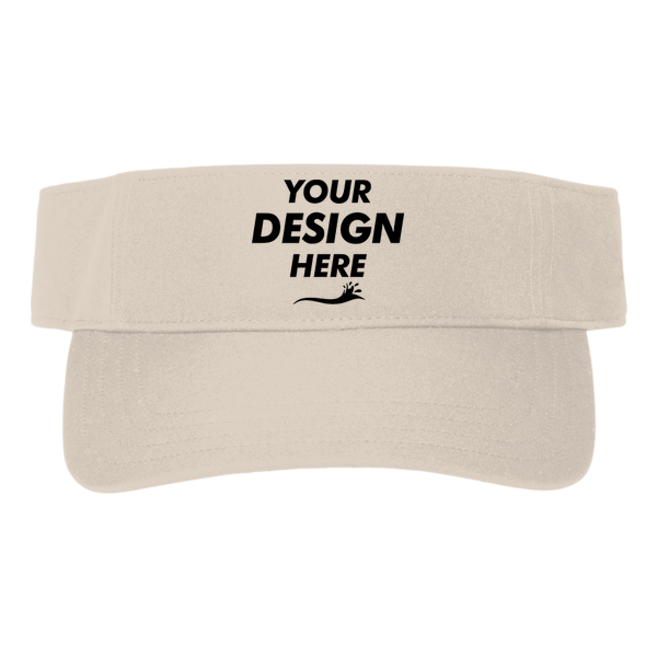 Big Accessories Chino Twill Visor, Stone, Front view, Mockup