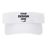 Big Accessories Chino Twill Visor, White, Front view, Mockup