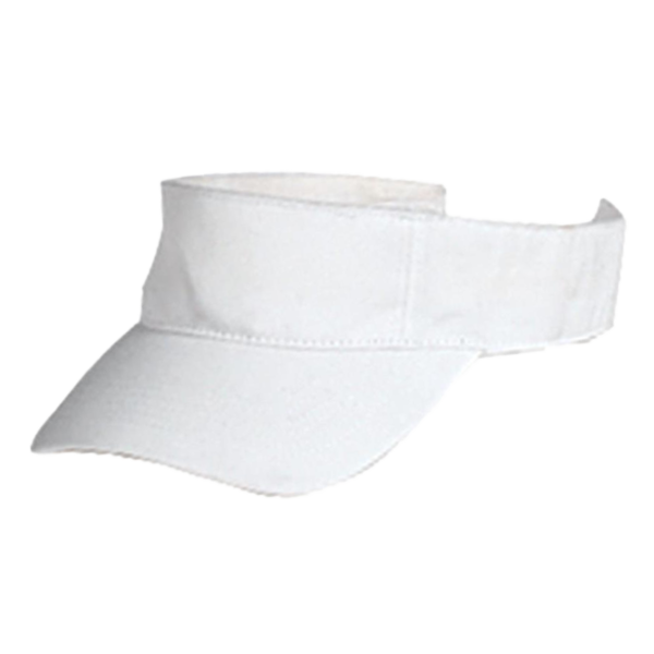 Big Accessories Chino Twill Visor, White, Left Side view