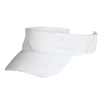 Big Accessories Chino Twill Visor, White, Left Side view