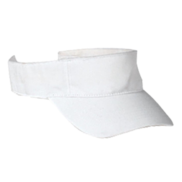 Big Accessories Chino Twill Visor, White, Right Side view