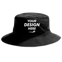 Big Accessories Crusher Bucket Hat, Black, Hat (Front) view, Mockup