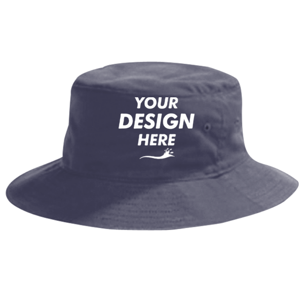 Big Accessories Crusher Bucket Hat, Navy, Hat (Front) view, Mockup