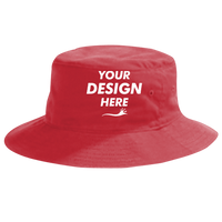 Big Accessories Crusher Bucket Hat, Red, Hat (Front) view, Mockup