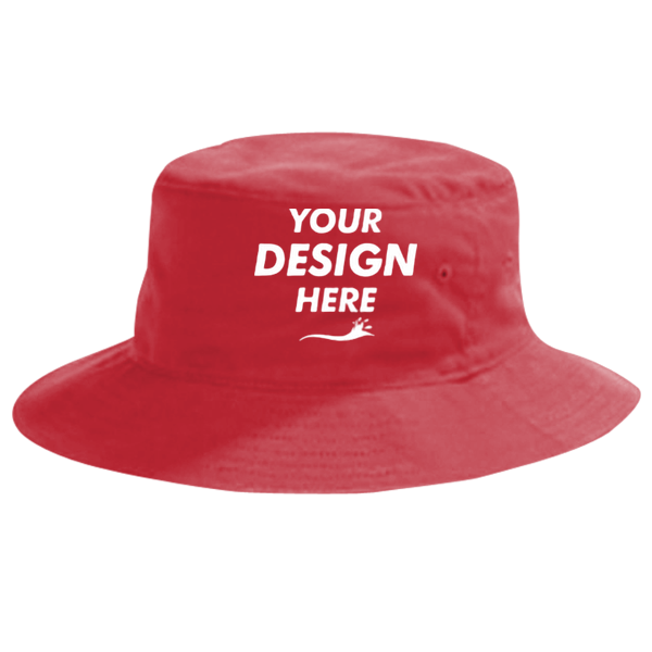 Big Accessories Crusher Bucket Hat, Red, Hat (Front) view, Mockup