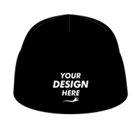 Big Accessories Fleece Beanie, Black, Hat (Front) view, Mockup