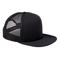 Big Accessories Foam Front Trucker Cap, Black / Black, Front view