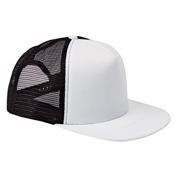 Big Accessories Foam Front Trucker Cap, Black / White, Front view