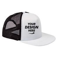 Big Accessories Foam Front Trucker Cap, Black / White, Front view, Mockup