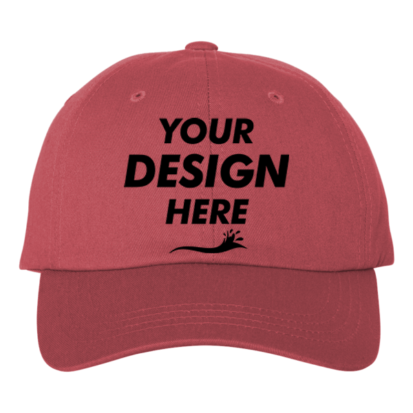 Big Accessories Heavy Washed Canvas Cap, Antique Red, Front view, Mockup