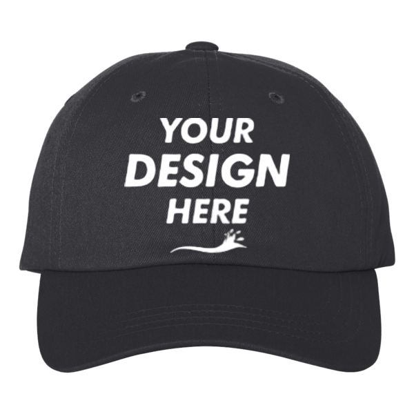 Big Accessories Heavy Washed Canvas Cap, Black, Front view, Mockup