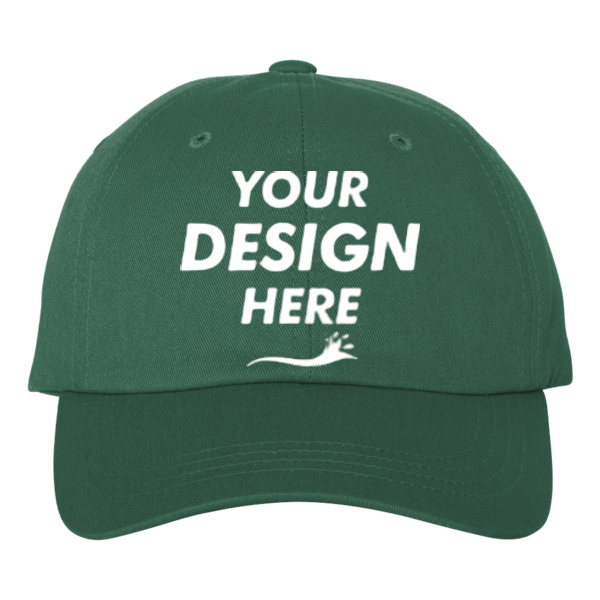 Big Accessories Heavy Washed Canvas Cap, Bottle Green, Front view, Mockup
