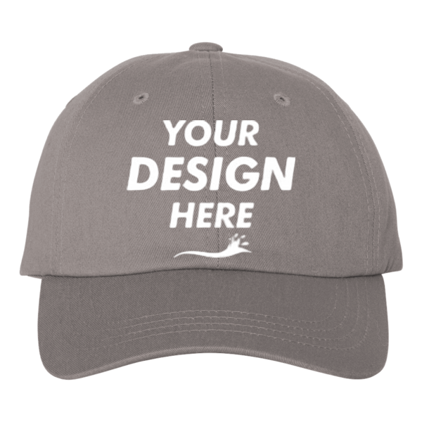 Big Accessories Heavy Washed Canvas Cap, Dark Grey, Front view, Mockup