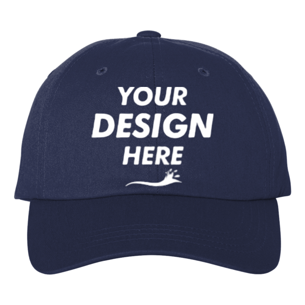 Big Accessories Heavy Washed Canvas Cap, Navy, Front view, Mockup