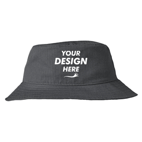 Big Accessories Lariat Bucket Hat, Charcoal, Front view, Mockup