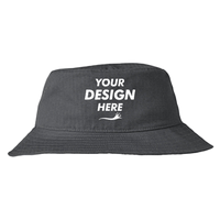 Big Accessories Lariat Bucket Hat, Charcoal, Front view, Mockup