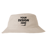 Big Accessories Lariat Bucket Hat, Khaki, Front view, Mockup