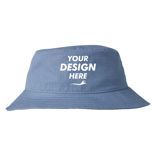 Big Accessories Lariat Bucket Hat, Slate Blue, Front view, Mockup