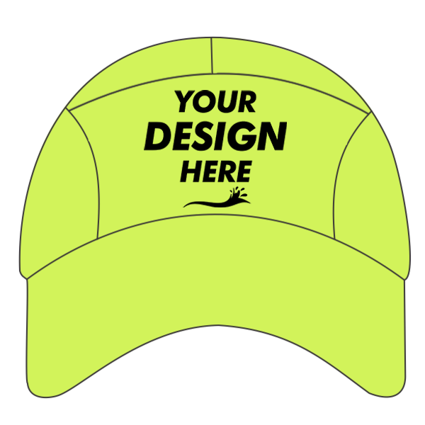 Big Accessories Pearl Performance Cap, Neon Yellow, Front view, Mockup