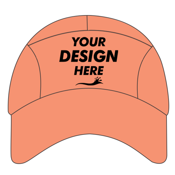 Big Accessories Pearl Performance Cap, Orange, Front view, Mockup