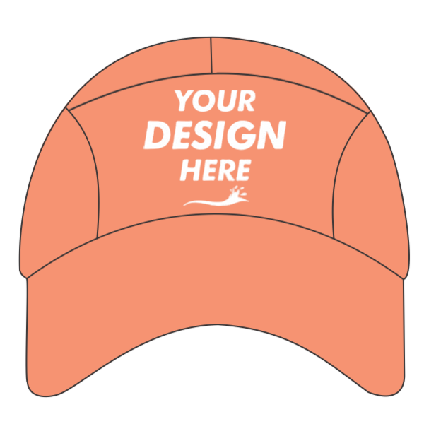 Big Accessories Pearl Performance Cap, Orange, Front view, Mockup