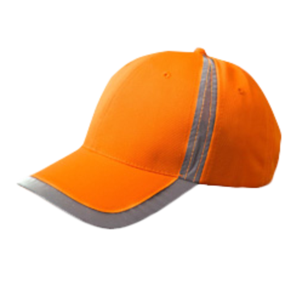 Big Accessories Reflective Safety Cap, Bright Orange, Front Left Side view