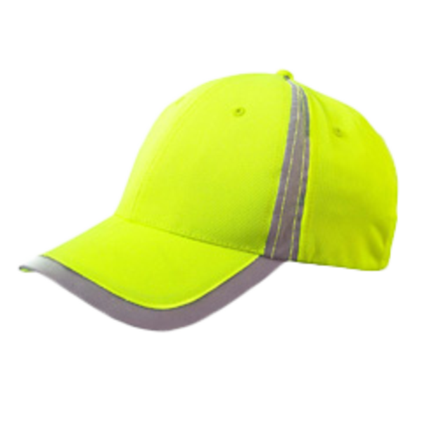 Big Accessories Reflective Safety Cap, Bright Yellow, Front Left Side view