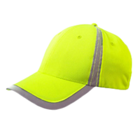 Big Accessories Reflective Safety Cap, Bright Yellow, Front Left Side view